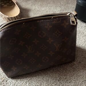 Louis Vuitton Brown Monogram Pouch with Gold Hardware